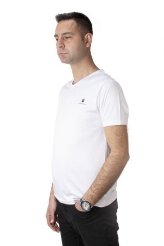 Ct104 Basic Pes V Neck Beyaz Erkek T-shirt - 257 CT104