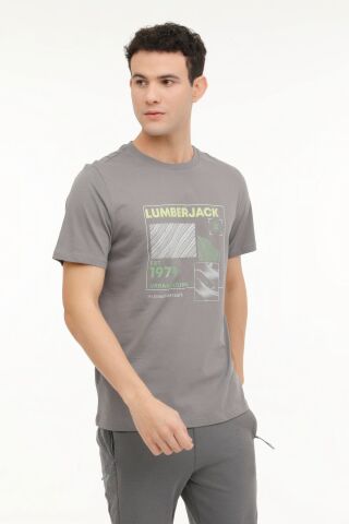 LumberjackML JERRY 11URB1015 4FX Antrasit Erkek Kısa Kol T-Shirt