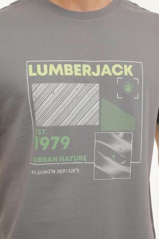 LumberjackML JERRY 11URB1015 4FX Antrasit Erkek Kısa Kol T-Shirt